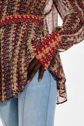 Women Polka Dot Print Shirt Multico crea details view 2