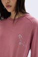 Pull à manches longues en merinos et soie Rose vue de détail 2
