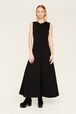 Robe longue bicolore femme Noir vue portée de face