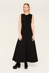 Robe longue bicolore femme Noir vue portée de face