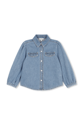 Chemise denim Bleu vue de face