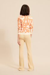 Pull coton motif graphique femme Orange vue portée de dos