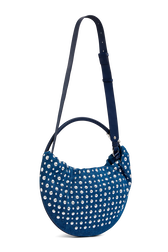 Medium Domino bag in denim and studs Blue studs back view