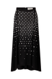 Asymmetrical skirt in jersey with studs Black front view
