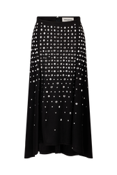 Jupe en jersey asymétrique à studs Noir vue de face