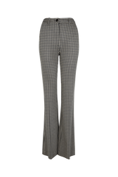 Jersey Pattern Trousers Check black/white front view