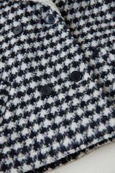 Caban avec col fille motif pied de poule Noir vue de détail 2