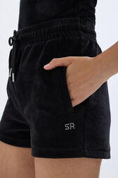 Velvet shorts Black details view 1