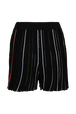 Women Multicolor Striped Pleated Shorts Black back view
