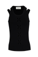 Débardeur maille femme Noir vue de face