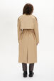 Gabardine Belted Trench Coat Beige back worn view