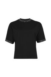 Short-sleeved jumper Black front view