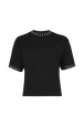 Short-sleeved jumper Black front view
