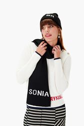 Sonia Rykiel Scarf Black front worn view