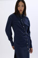 Cotton flannel shirt dress Blue details view 1