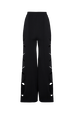 Pantalon fleur ajourée maille femme Noir vue de dos
