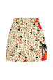 Women Cherry Print Twill Shorts Baby yellow back view