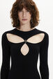 Long-Sleeved Dress with Rhinestone Fastenings Black details view 2