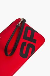 Pochette en cuir imprimé Rouge vue de détail 2