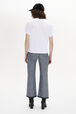 Short-Sleeved Crew-Neck Cotton Jersey T-Shirt White back worn view
