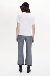 Short-Sleeved Crew-Neck Cotton Jersey T-Shirt White back worn view