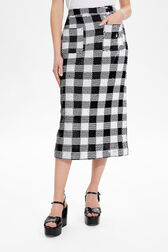 Women Sequined Skirt Black details view 1