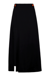 Women Viscose Flowing Skirt Black front view