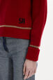 Boat-Neck Jumper With Curved Long Sleeves Red details view 2