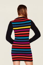 Women Jane Birkin Striped Midi Dress Multico striped rf back worn view