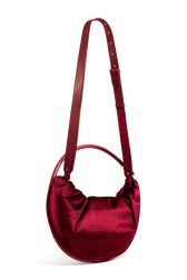 Domino medium velvet bag Claret back view