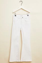 Jean flare fille Blanc vue de face