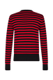 Pull rayé à col rond 1968 Raye noir/rouge vue de dos