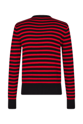 Pull rayé à col rond 1968 Raye noir/rouge vue de dos