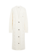Cardigan long torsadé en laine Ecru vue de face