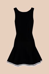 Robe débardeur ajustée maille torsadée femme Noir vue de dos