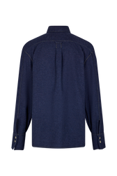 Chemise en flanelle de coton Bleu vue de dos