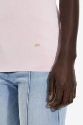 Pull décolleté V coloré viscose femme Baby rose vue de détail 2