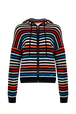 Hoodie zippé femme Multico raye vue de face