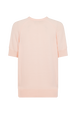 Short-sleeved round neck sweater with charms Peach back view