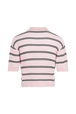 Women Multicolor Striped Polo Baby pink back view