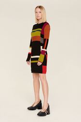 Women Multicolor Alpaca Short Dress Multico crea details view 2
