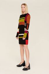 Robe courte laine alpaga colorblock femme Multico crea vue de détail 2