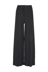 Women Two-Tone Pants Black front view