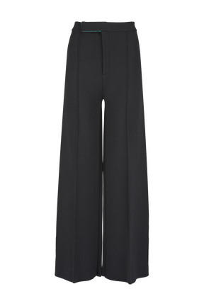 Women Two-Tone Pants Black front view
