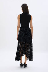 Sleeveless knitted sweater Black back worn view