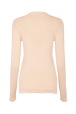 Round neck cardigan with flower detail Vanilla back view