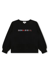 Sonia Rykiel Logo Rhinestone Sweater Black front view