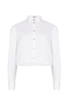 Chemise courte en popeline Blanc vue de face