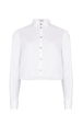 Chemise courte en popeline Blanc vue de face
