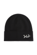 Cashmere Knit Beanie Hat Black front view